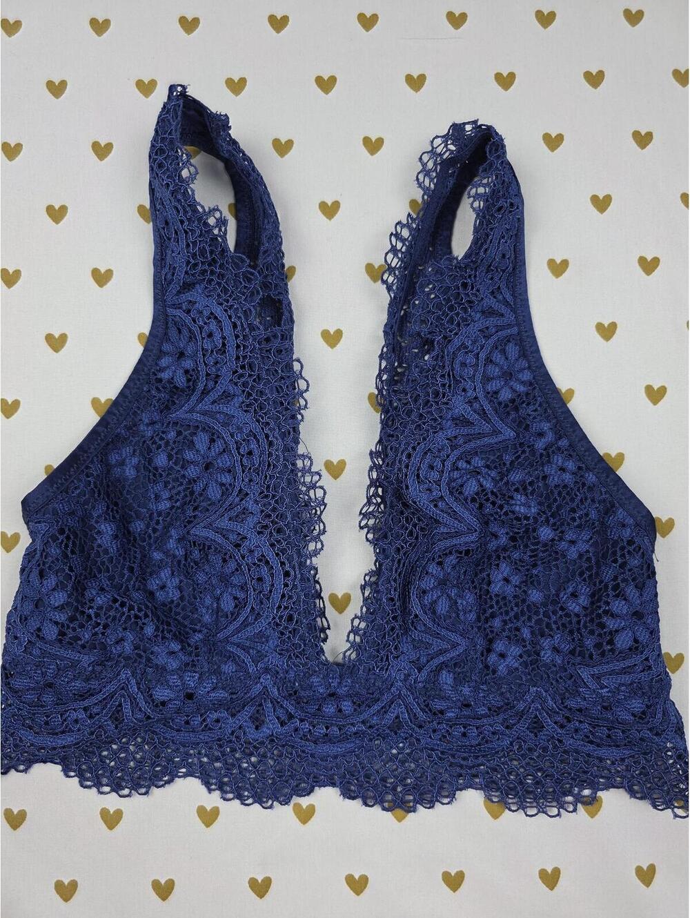 Victorias Secret Blue Lace Sexy XS Bralette Bra Top Tank